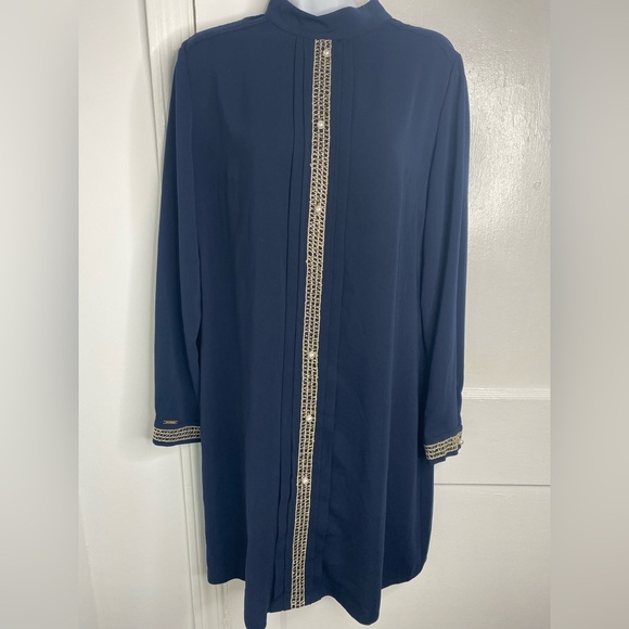 Navy Blue Tunic with Gold Trim - Picture 1 of 9
